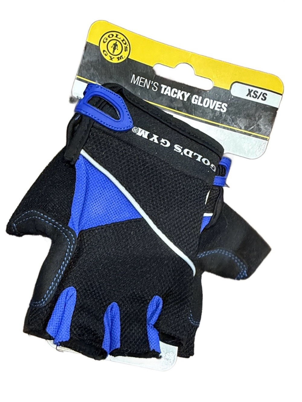 Men's Tacky Half-Finger Gloves — Black & Blue